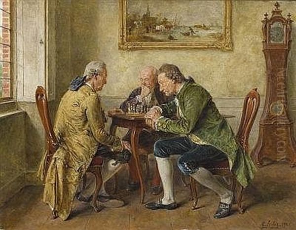 Schachspieler Oil Painting by Carl Seiler