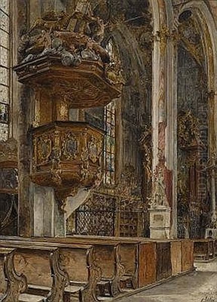 Kircheninterieur Oil Painting by Carl Seiler