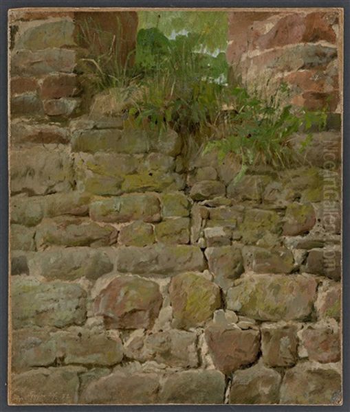 Old Wall In Treysa (north Hesse) Oil Painting by Carl Seiler