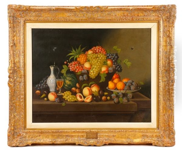 Still Life With Butterfly Oil Painting by Georg (Johann G.) Seitz