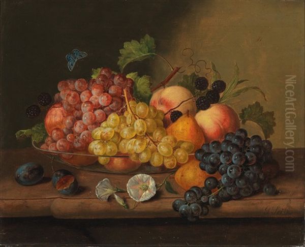 Stillleben Mit Melone Und Trauben Oil Painting by Georg (Johann G.) Seitz