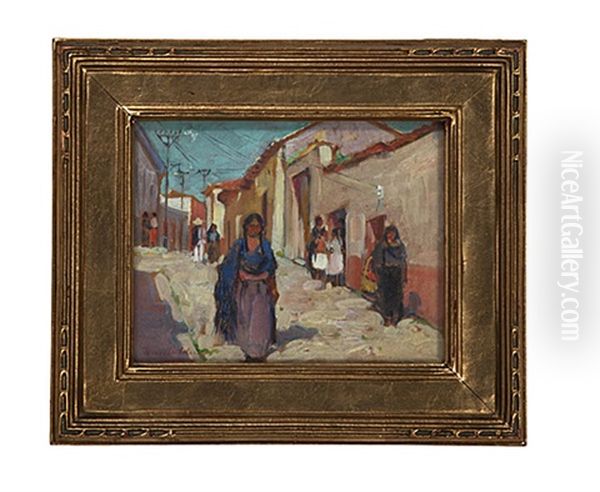 A Side Street Oil Painting by Dixie Selden