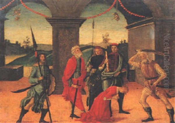 Decollazione Di Una Giovane Santa Oil Painting by Jacopo Del Sellaio