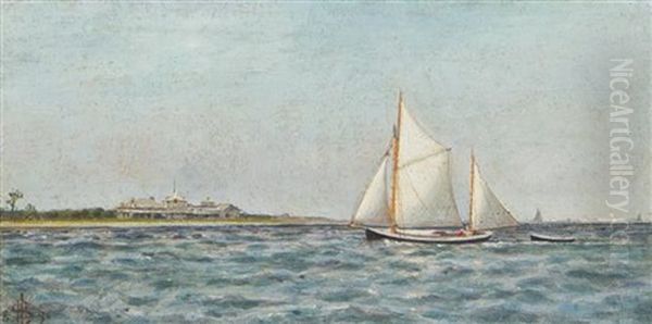 Yawl Tramp Bound For Crescent Summit Oil Painting by Prosper Louis Senat