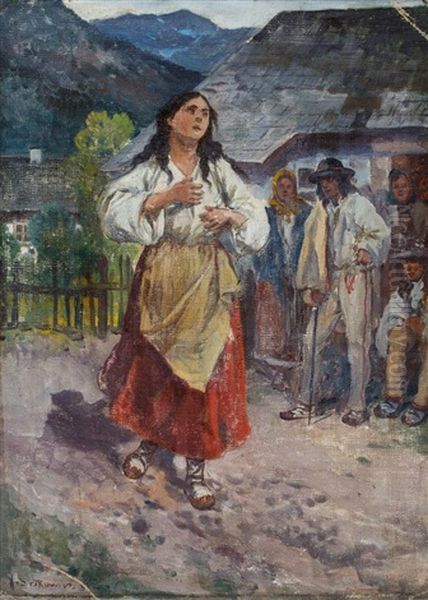 Halka W Rozpaczy Oil Painting by Adam Setkowicz