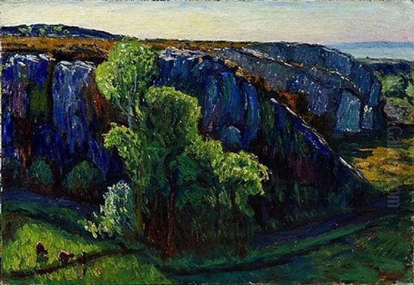 Winterliche Niederrheinlandschaft Oil Painting by Rene Seyssaud