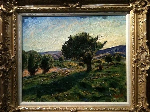 Winterliche Niederrheinlandschaft Oil Painting by Rene Seyssaud