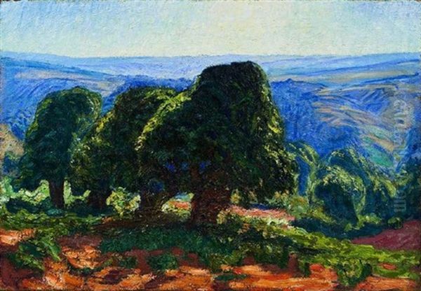 Winterliche Niederrheinlandschaft Oil Painting by Rene Seyssaud