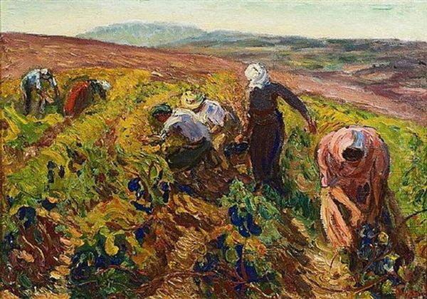 Winterliche Niederrheinlandschaft Oil Painting by Rene Seyssaud