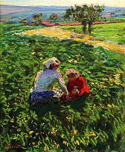 Winterliche Niederrheinlandschaft Oil Painting by Rene Seyssaud