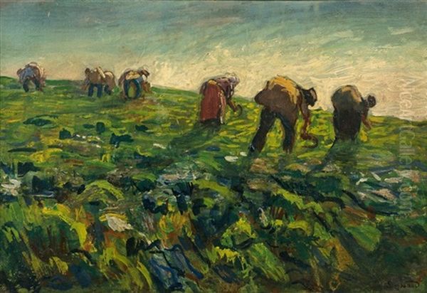 Les Sarcleurs Oil Painting by Rene Seyssaud