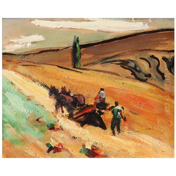 Les Laboureurs Oil Painting by Rene Seyssaud