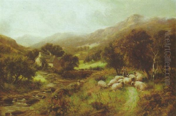 Shepherd's Return Home Oil Painting by George Shalders