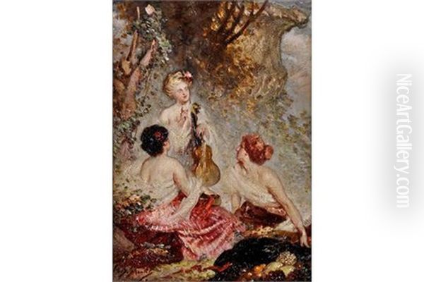 The Three Graces Oil Painting by William Somerville Shanks