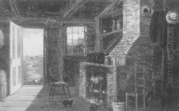 Old Kitchen In Kennebunkport, Maine Oil Painting by Frank Henry Shapleigh