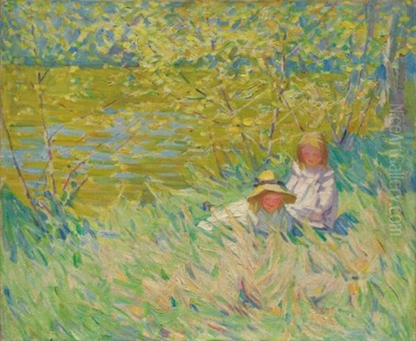 By The Riverbank Oil Painting by Dorothea Sharp