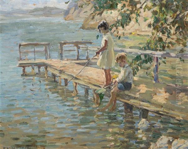 Playmates Oil Painting by Dorothea Sharp
