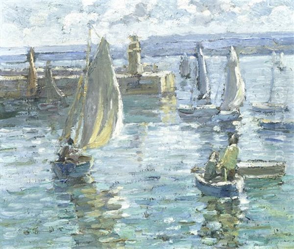 St Ives Harbour Oil Painting by Dorothea Sharp