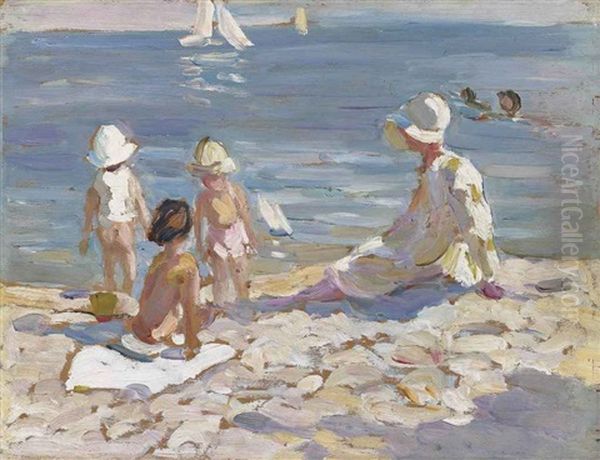 At The Beach Oil Painting by Dorothea Sharp