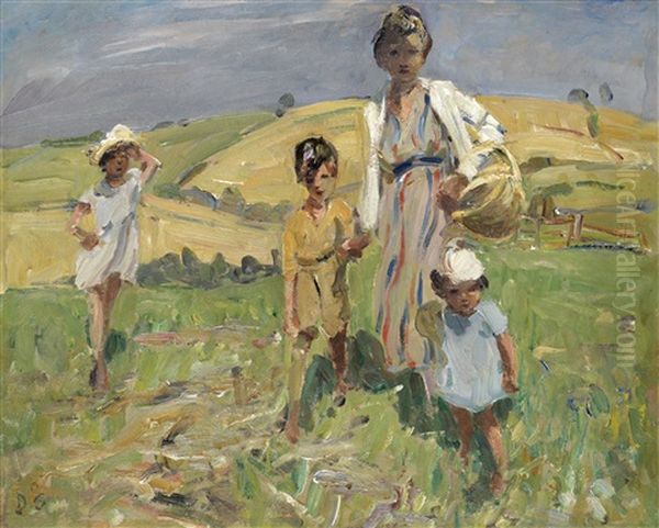 Sketch In Dorset Oil Painting by Dorothea Sharp