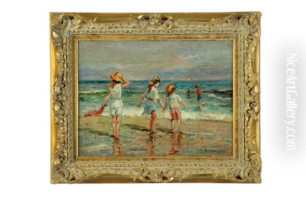 A Day At The Beach Oil Painting by Dorothea Sharp