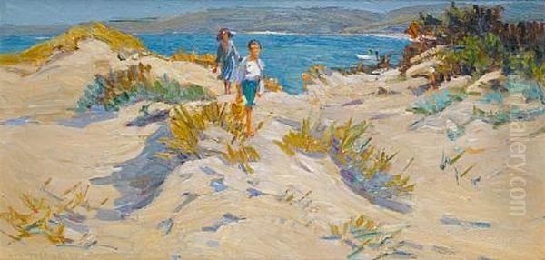 On The Dorset Coast, Near Studland Bay Oil Painting by Dorothea Sharp