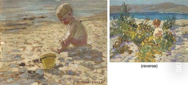 The Yellow Pail (+ Child In A Rocky Landscape, Verso) Oil Painting by Dorothea Sharp