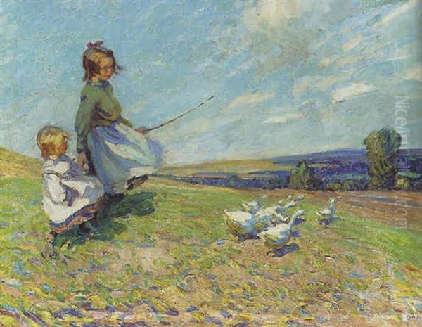 The Goose Girls Oil Painting by Dorothea Sharp