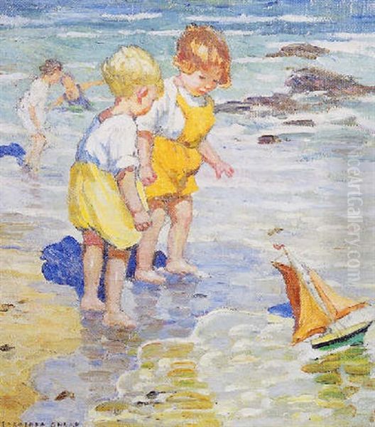 A Day At The Beach Oil Painting by Dorothea Sharp