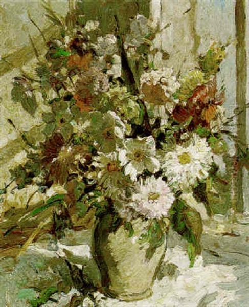 Still Life With White Flowers Oil Painting by Dorothea Sharp