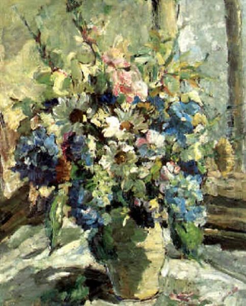 Summer Flowers By A Window Oil Painting by Dorothea Sharp