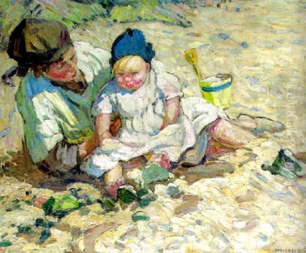 On The Beach, Sennen Cove Oil Painting by Dorothea Sharp