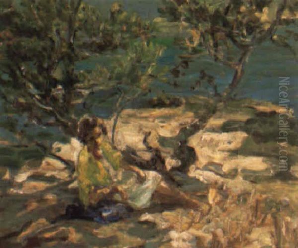 Girl By The Sea Oil Painting by Dorothea Sharp