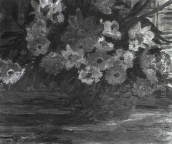 Still Life Of Flowers In A Blue Vase Oil Painting by Dorothea Sharp