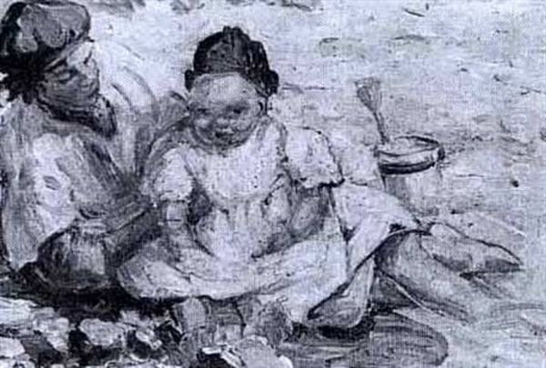 A Day At The Beach Oil Painting by Dorothea Sharp