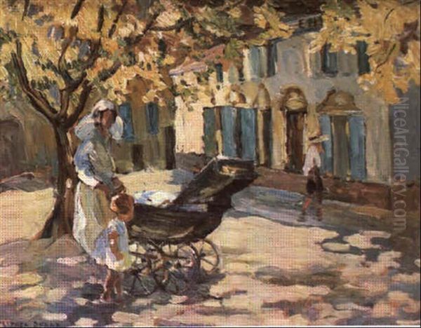 Green Shutters Oil Painting by Dorothea Sharp