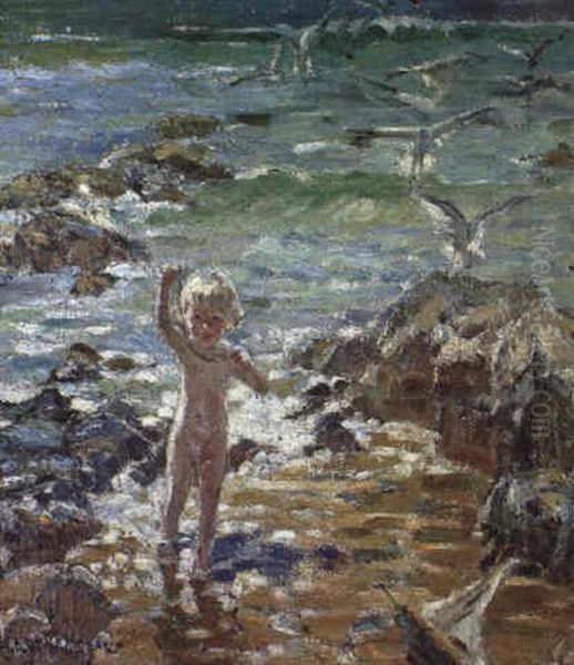 Playing On The Rocks Oil Painting by Dorothea Sharp