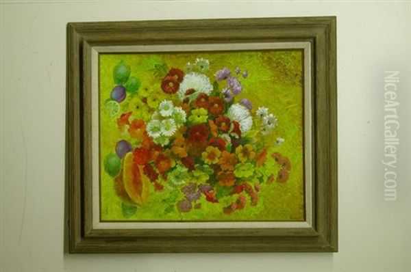 Floral Still Life Oil Painting by John Oliver Sharp