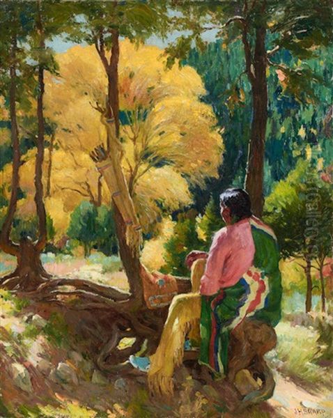Contemplation Oil Painting by Joseph Henry Sharp