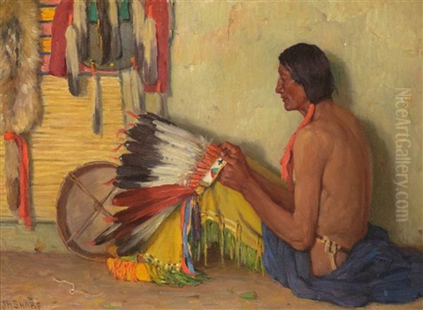 Chief White Paint Mountain Oil Painting by Joseph Henry Sharp
