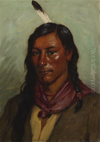 George Eats Alone-blackfoot Oil Painting by Joseph Henry Sharp