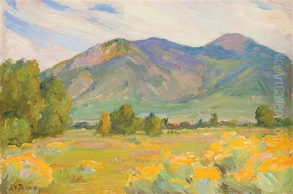Taos Mountains Oil Painting by Joseph Henry Sharp