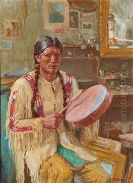 Elk Foot Oil Painting by Joseph Henry Sharp