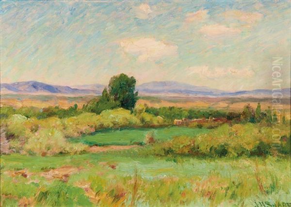 Landscape With Adobes From Sharp's Studio Window Oil Painting by Joseph Henry Sharp