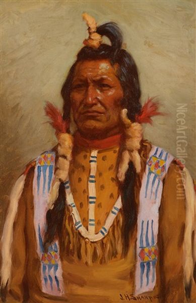 Chief Bull Child - Blackfeet Oil Painting by Joseph Henry Sharp