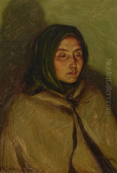 Addie Blanket Bull, Crow Oil Painting by Joseph Henry Sharp