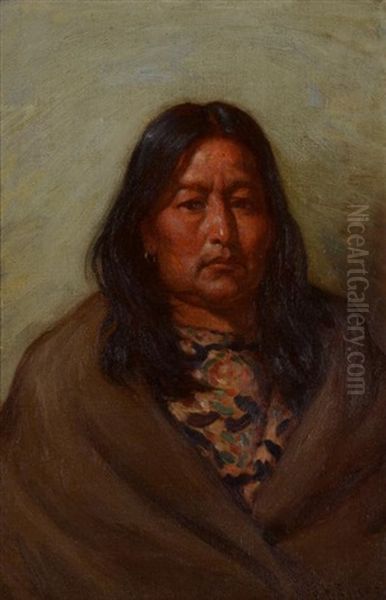 Wife Of Chief Little Wolf, Cheyenne Oil Painting by Joseph Henry Sharp