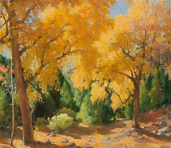 Cottonwoods, Cedar & Sage-taos Canon Oil Painting by Joseph Henry Sharp