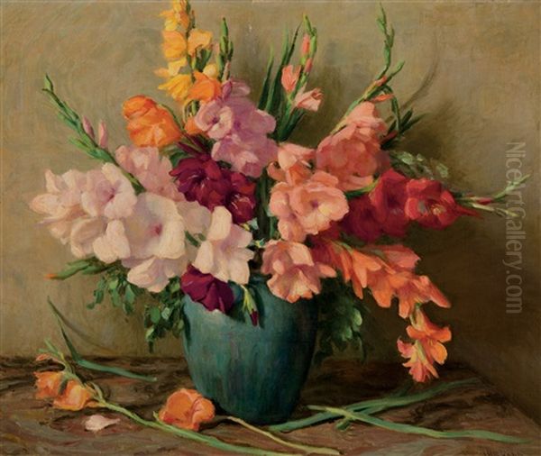 Gladiolus Oil Painting by Joseph Henry Sharp