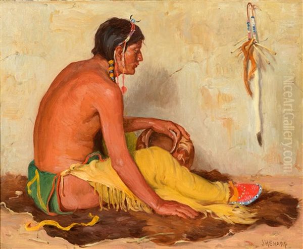 The Medicine Necklace Oil Painting by Joseph Henry Sharp